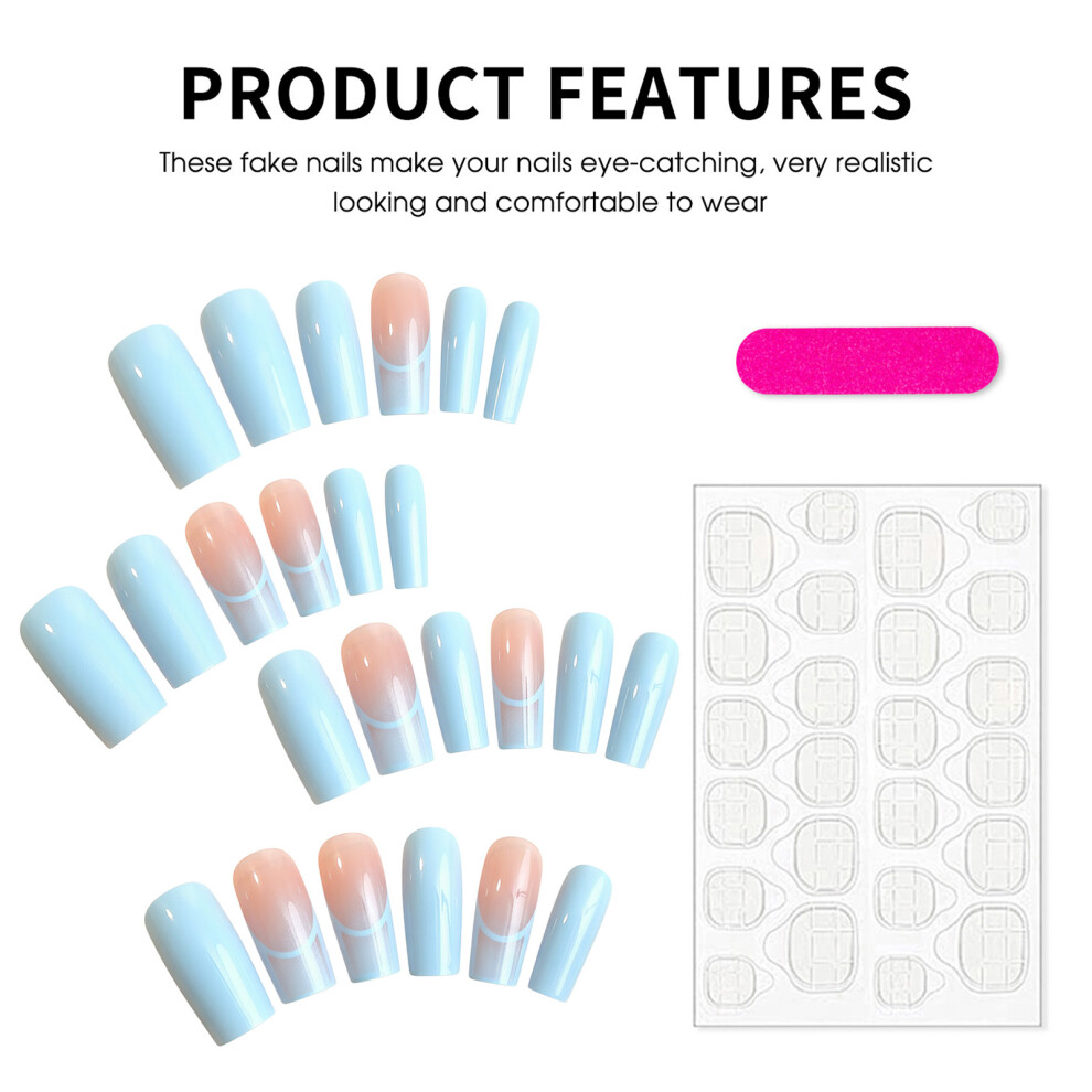 Creation-3C 24Pcs Fake Nails For Party, Durable & Lightweight