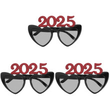 3Paare Leichte Rote 2025 ABS-Brillen Partydeko Und Foto-Accessoires