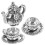 2Sets Mini Teekessel Metall Silber Zinklegierung Elegante 2