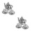 2Sets Mini Teekessel Metall Silber Zinklegierung Elegante 6
