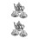 2Sets Mini Teekessel Metall Silber Zinklegierung Elegante 7