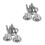 2Sets Mini Teekessel Metall Silber Zinklegierung Elegante 8