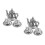 2Sets Mini Teekessel Metall Silber Zinklegierung Elegante 9