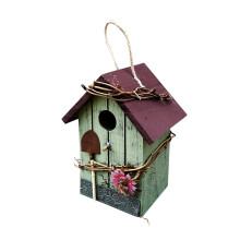 BirdHouses for Outside with Pole, Wood Birdhouse for Outdoors Hanging Garden Patio Decorative for Sparrow Throstle Outdoor Nesting Box