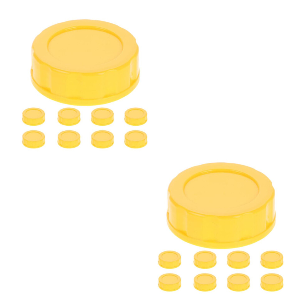 20Pcs Leakproof Baby Bottle Lids Pp Wide Mouth Caps For Travel Yellow Totority