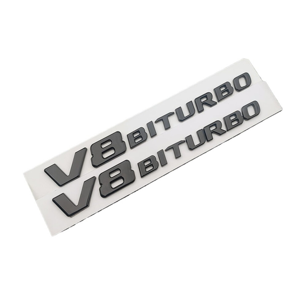 3D Logo 2Pcs V8 Biturbo Emblem Car Stickers For C63 E63 S63 Glc63 Gle63 G63 Accessories 9009879636199
