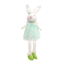 Plush Easter Bunny Decor Blue 17.3In Long Legs