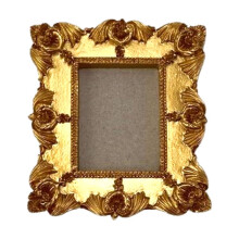 Mini Gold Frames - Small Gold Vintage Flower Oval Rectangle Baroque Frames Table Top Frame for Christmas Holiday Party Decor