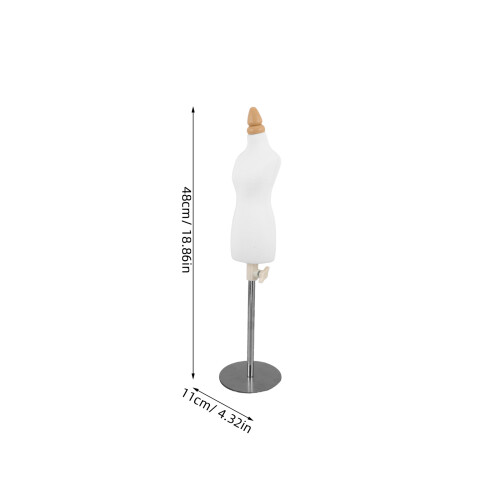 Mini Modebüste Holz Und Stahl Für Schneiderklasse Weiß 2