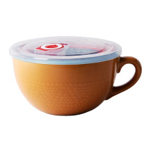 Ceramic Soup Bowls with Handles Microwave Soup Mug with Lid Large Soup Cups Soup Container with Lid for Noodles Soup and Cereal