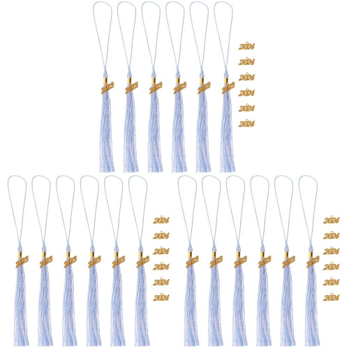 3Sets Blaue Polyester Quasten 2023 Für Abschlusskappen DIY Deko