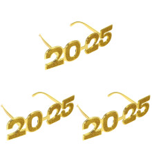3Paare Dekobrillen 2025 Gold Stk Für Party Fotorequisiten Neujahrsfeier