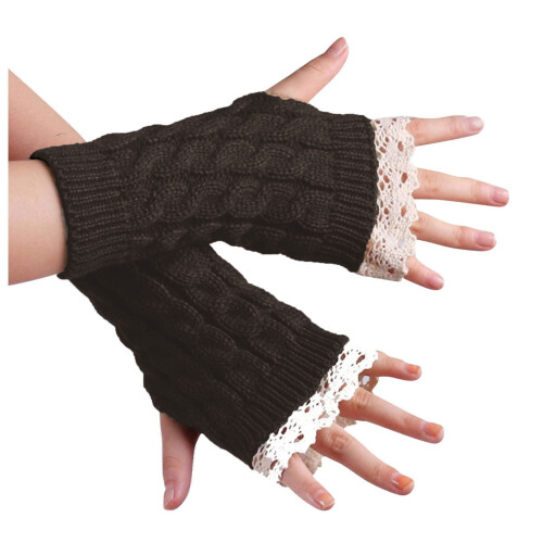Women's Knitted Fingerless Arm Warmers Solid