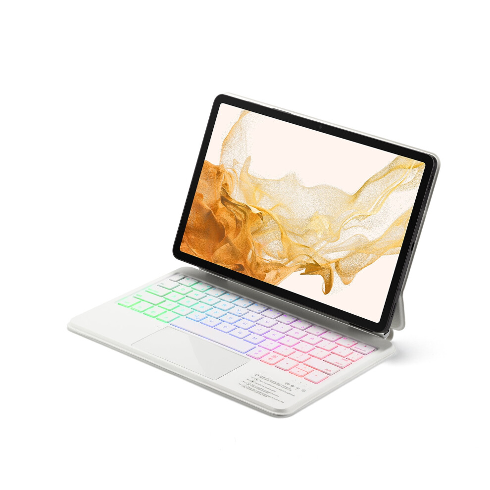Magnetic Backlit Keyboard For Samsung Tab S8/S9 Fe 11/12.4 White 9418476031670