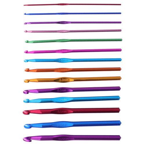 Durable Anti-Rust Crochet Hook Set Ergonomic Crochet Hook Aluminum Handle Lightweight Strong Material Smooth Loops Without Snagging Yarn Complete 1