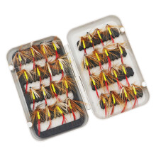 (A-style F004 [32 boxes]) 32pcs Realistic Fly Fishing Flies Kit for Outdoor