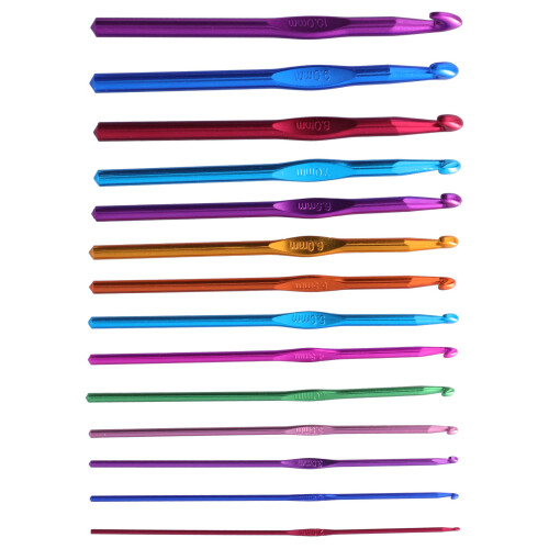 Durable Anti-Rust Crochet Hook Set Ergonomic Crochet Hook Aluminum Handle Lightweight Strong Material Smooth Loops Without Snagging Yarn Complete 2