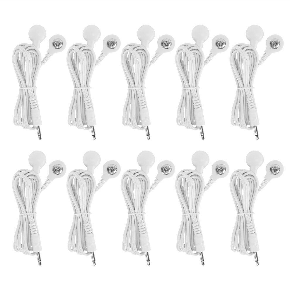 Electrode Cables For TENS EMS Muscle Stimulator, Plug To Snap Connector Durable Materials Self Adhesive Electrode Pads Flexible Electrodes
