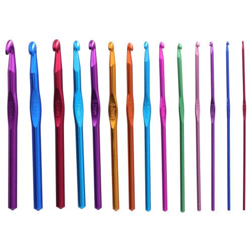 Durable Anti-Rust Crochet Hook Set Ergonomic Crochet Hook Aluminum Handle Lightweight Strong Material Smooth Loops Without Snagging Yarn Complete