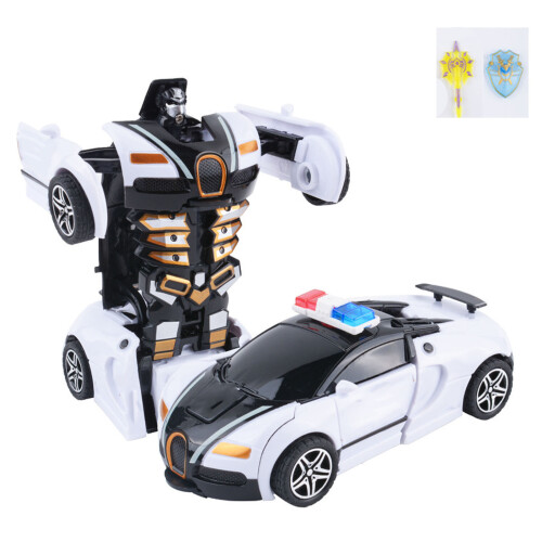 Transforming Car Toy Dual Inertia - White/Black 1
