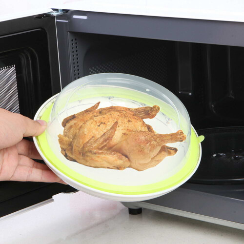 (Green) Microwave Splatter Cover, Kitchen Gift for Christmas 2