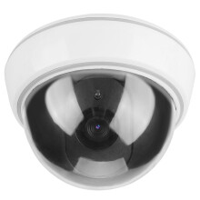 Simulert domekamera-attrap, sikkerhetsenhet, blinkende LED-lys, høykvalitetsdesign, tyverisikring, visuell avskrekkende, enkel å installere,