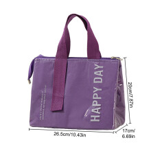 (Purple) Insulated Lunch Bag with Foil Lining, Large Capacity