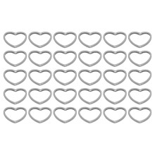 30 pezzi pendenti a cuore cavo in acciaio inossidabile argentato