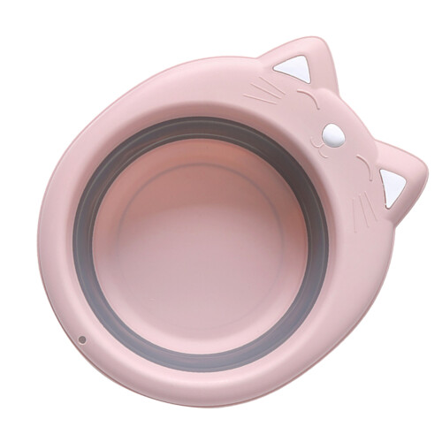1Pièces Lavabo Pliable Rose Pour Bébé, Design Chat Adorable, Durable