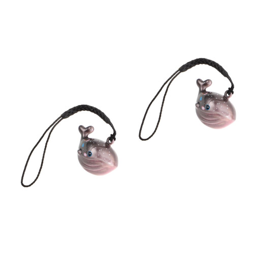 2Stk Schwarze Kupfer Wal Handy Charm Anhänger