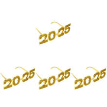 4Paare 2025 Silvesterbrillen Gold, Leichte Kunststoff-