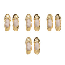 4Paare PU Ballettschuhe Gold Mit Hoher Flexibler Sohle Für Frauen Tanz