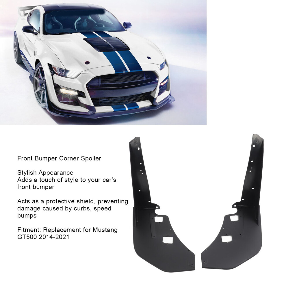 Front Bumper Corner Spoiler Mustang Gt500 Black 7293282068421
