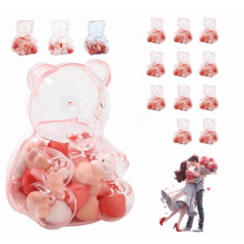 12 PCS Clear Gummy Bear Containers – Bear-Shaped Reusable Gift Boxes for Valentine's Day, Candy Storage & Party Favors