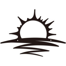 Sunset on the Lake Metal Wall Art – Iron Black, Compatible with Indoor/Outdoor Use, for Living Room, Bedroom, Kitchen, Patio & Bathroom