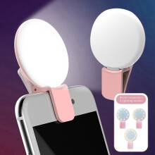 LED Portable Fill Light with Clip, Rechargeable, 3+1 Modes, Compatible with Phone/Webcam/Laptop for Selfie & Live Broadcast