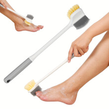 Long Handle Foot Scrubber and Massage Brush Soft Exfoliation Bath Shower Cleaning Tool for Home Use