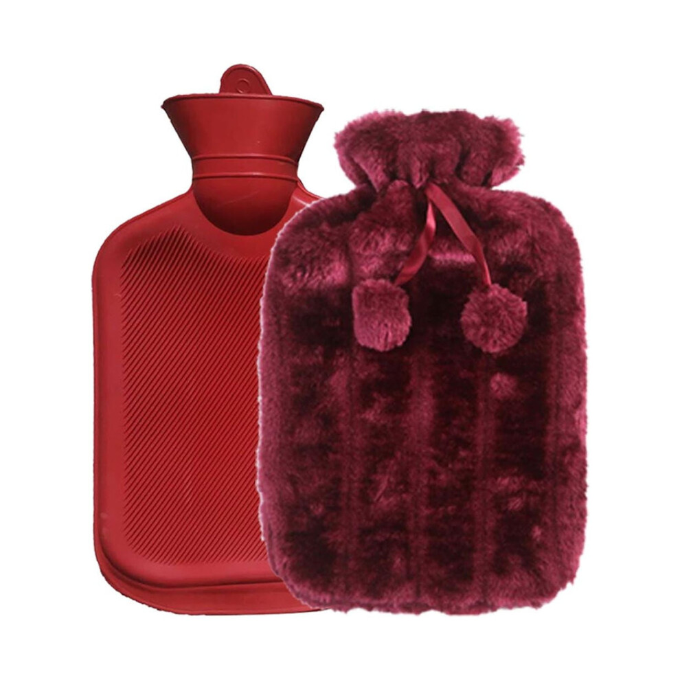 1.8L Hot Water Bottle for Pain Relief, Soft Flannel Cover, Reusable Thermo Therapy for Muscle Cramps, Arthritis, Cold Protection â Compatible with