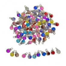 100pcs Glass Dangle Charm Pendants Mixed Color Vintage Pendants for DIY Earrings Necklace Jewelry Making
