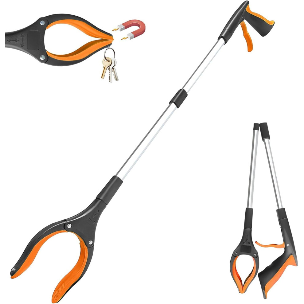 Orange 32" Lightweight Grabber Tool For Elderly, Trash Claw Reaching Aid (Orange) Â Compatible With Mobility Needs