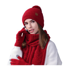 Hat Scarf And Glove Set Fashionable Outdoor Baby Warm Three Piece Set