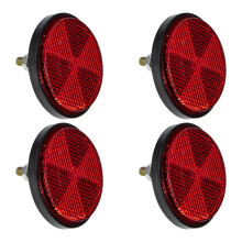 NICEXMAS Round Red Bike Reflectors Plastic 4Pcs 2.4In High Brightness Reflection