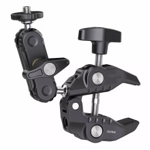 Super Clamp Camera Clamp Mount 360 Ballhead Arm Double Head Adapter for DSLR Cameras and LED Lights