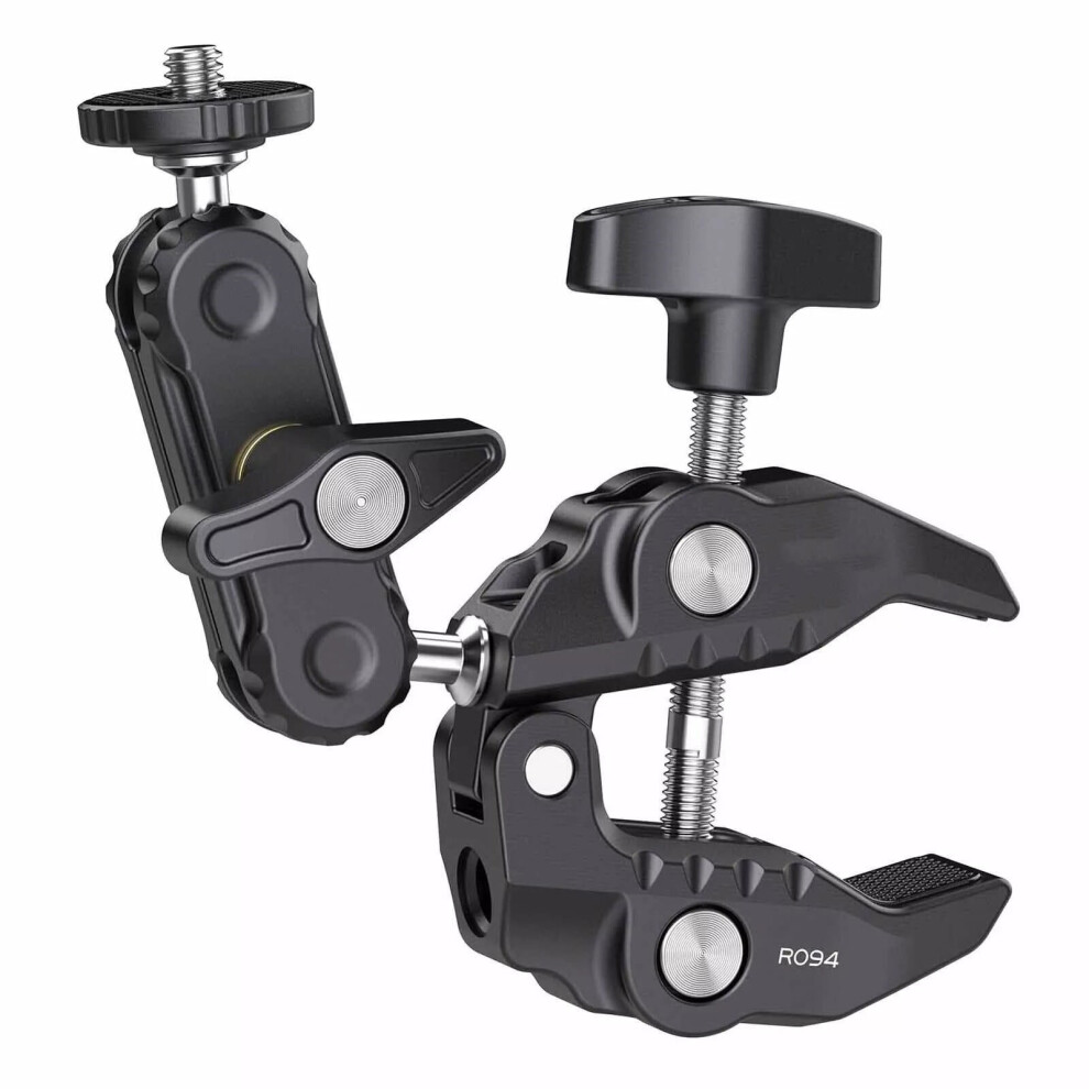 Super Clamp Camera Clamp Mount 360 Ballhead Arm Double Head Adapter For Dslr Cameras And Led Lights 9009879641728