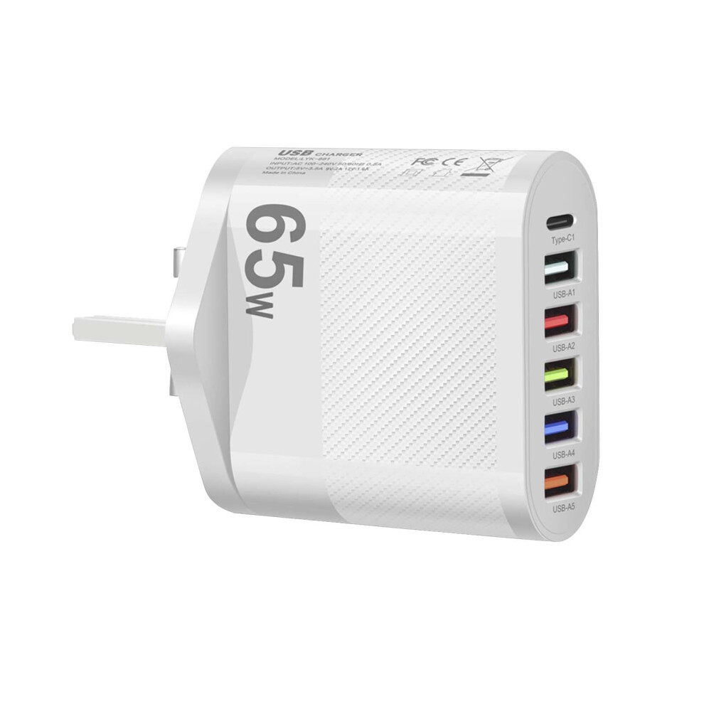 65W Universal Wall Charger With 5 Usb-C Ports Pd Qc3.0 9418476036842