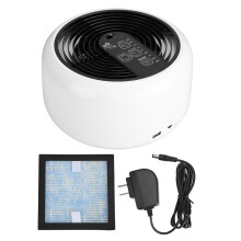Ventilador purificador de aire compacto con generador de iones negativos y filtro multicapa para polvo y humo. Unidad silenciosa sin aspas para
