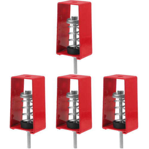 4Pcs Red Rubber Galvanized Steel Vibration Isolator for Machines