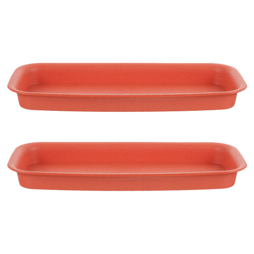 2Pièces Cache-Pots Plastique Rouge Rectangulaires Pour Jardin