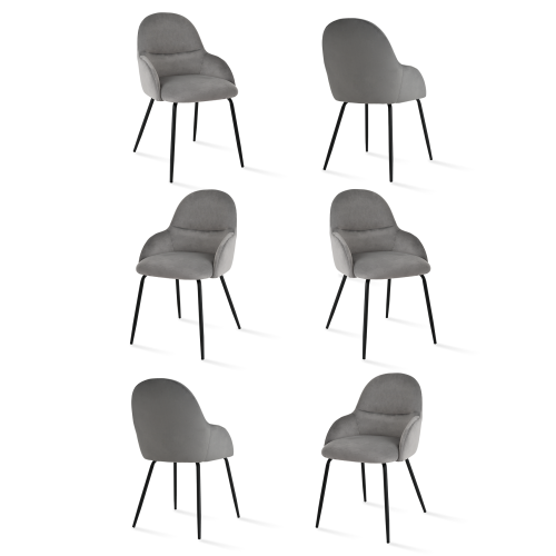 (Light Grey, Set of 6) Goeurvant Dining Chairs 2