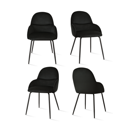 (Black, Set of 4) Goeurvant Dining Chairs 2